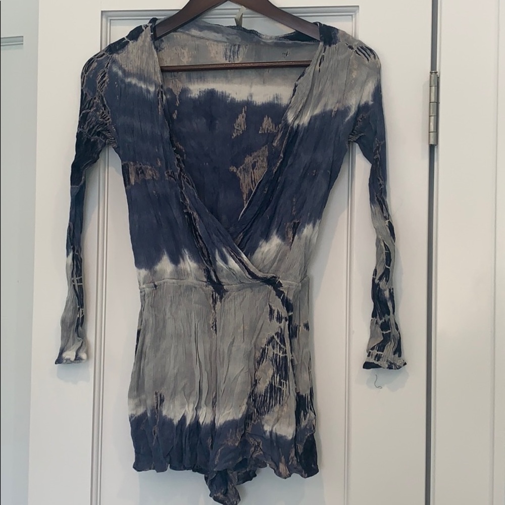 Tie dye stretch romper